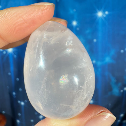 Rose Quartz egg - 1 1/4" × 1 1/4" × 1 3/4" - 2 oz