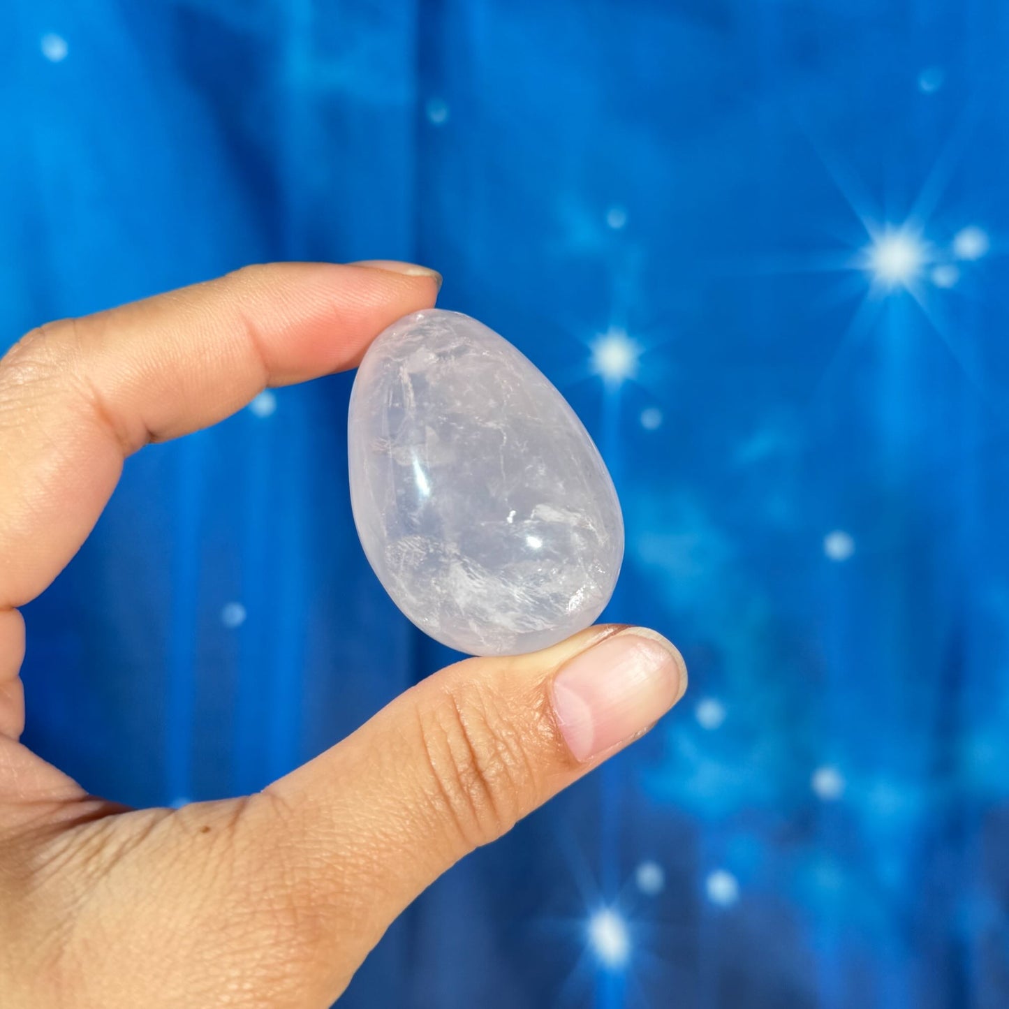 Rose Quartz egg - 1 1/4" × 1 1/4" × 1 3/4" - 2 oz