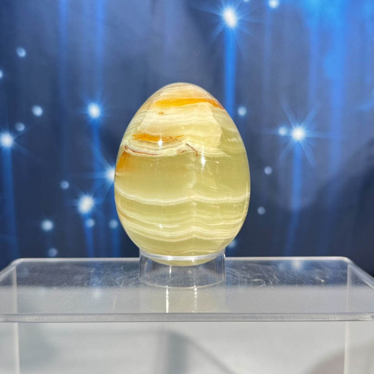 Green Banded Calcite Egg – 0.249 kg