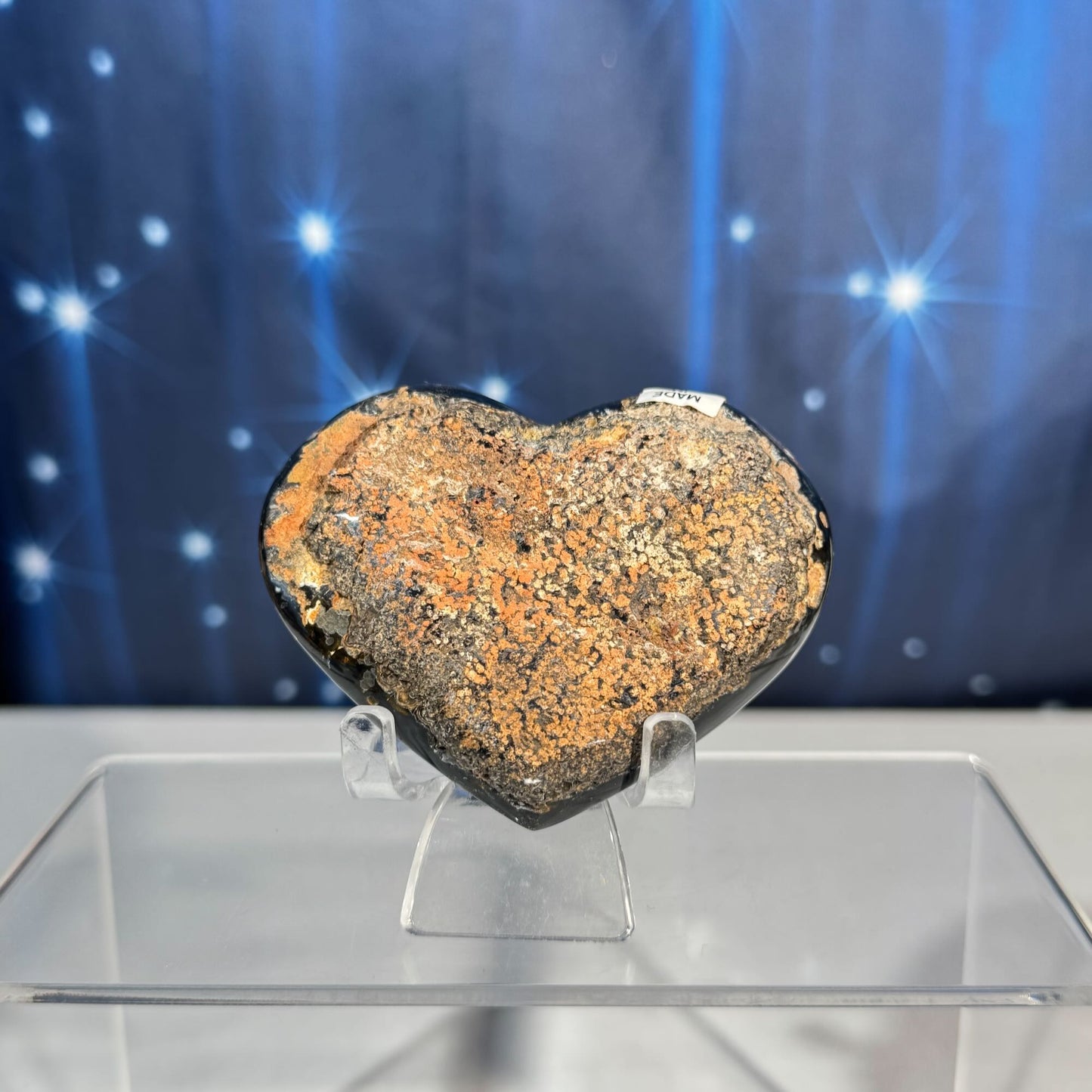 Druzy red agate heart - 2 3/8" × 3" × 7/8" - 4.5 oz