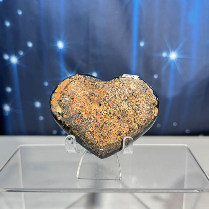 Druzy red agate heart - 2 3/8" × 3" × 7/8" - 4.5 oz
