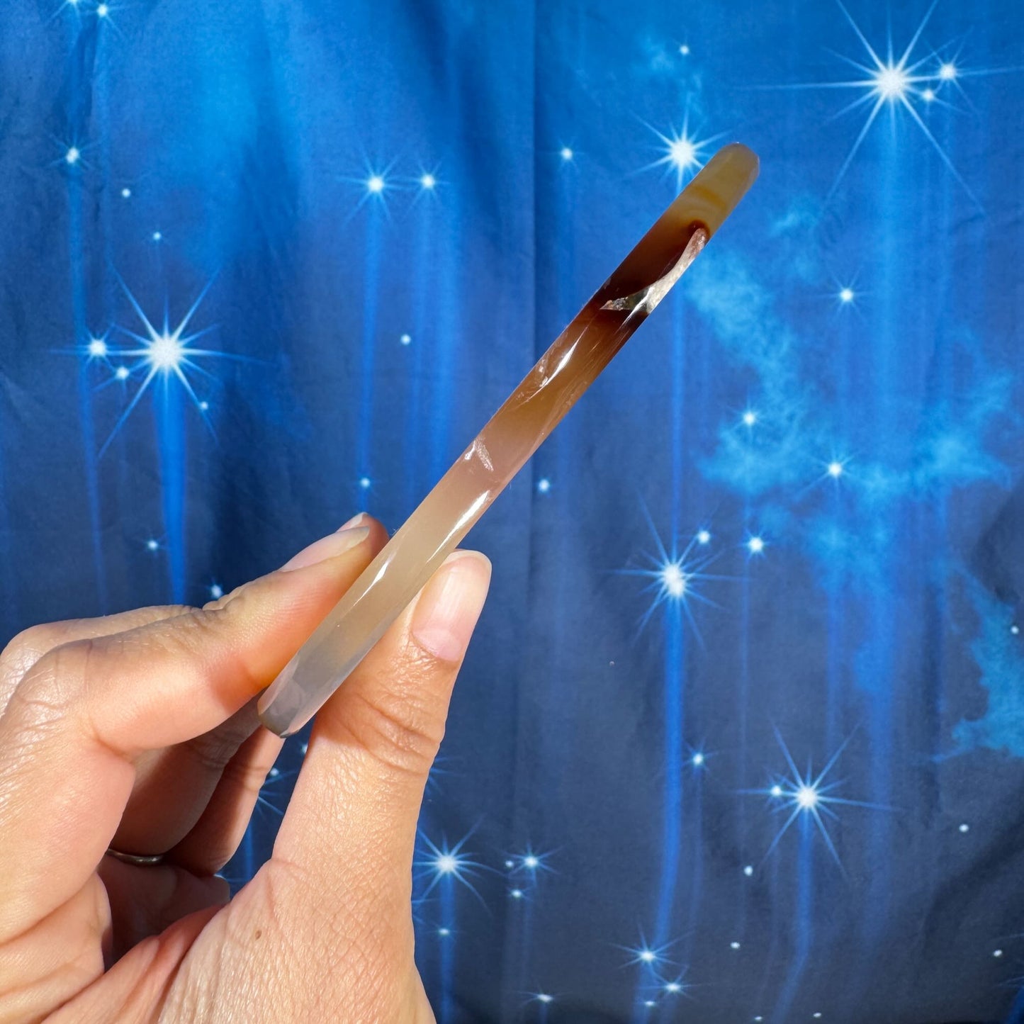 Druzy agate heart - 4 1/4" × 1/4" × 3 7/8" - 4.6 oz