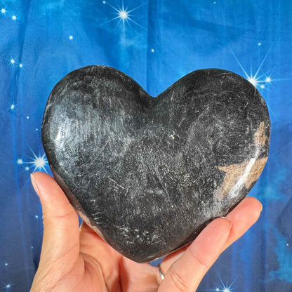Petrified wood heart - 5 1/8" × 3/4" × 4 1/4" - 13.4 oz