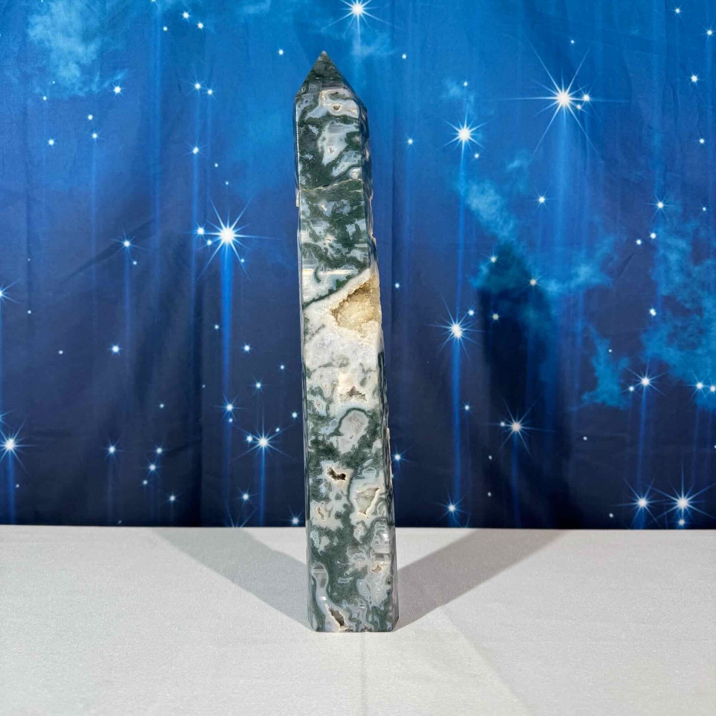 Moss Agate Tower – 1.534 kg