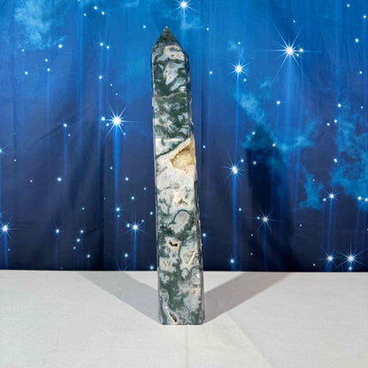 Moss Agate Tower – 1.534 kg