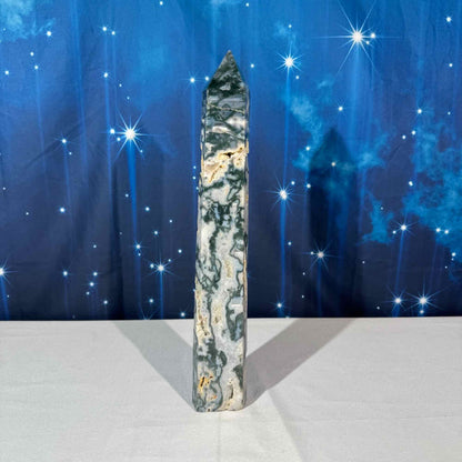 Moss Agate Tower – 1.534 kg