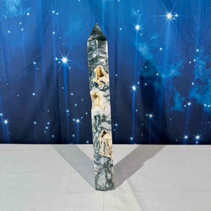 Moss Agate Tower – 1.534 kg