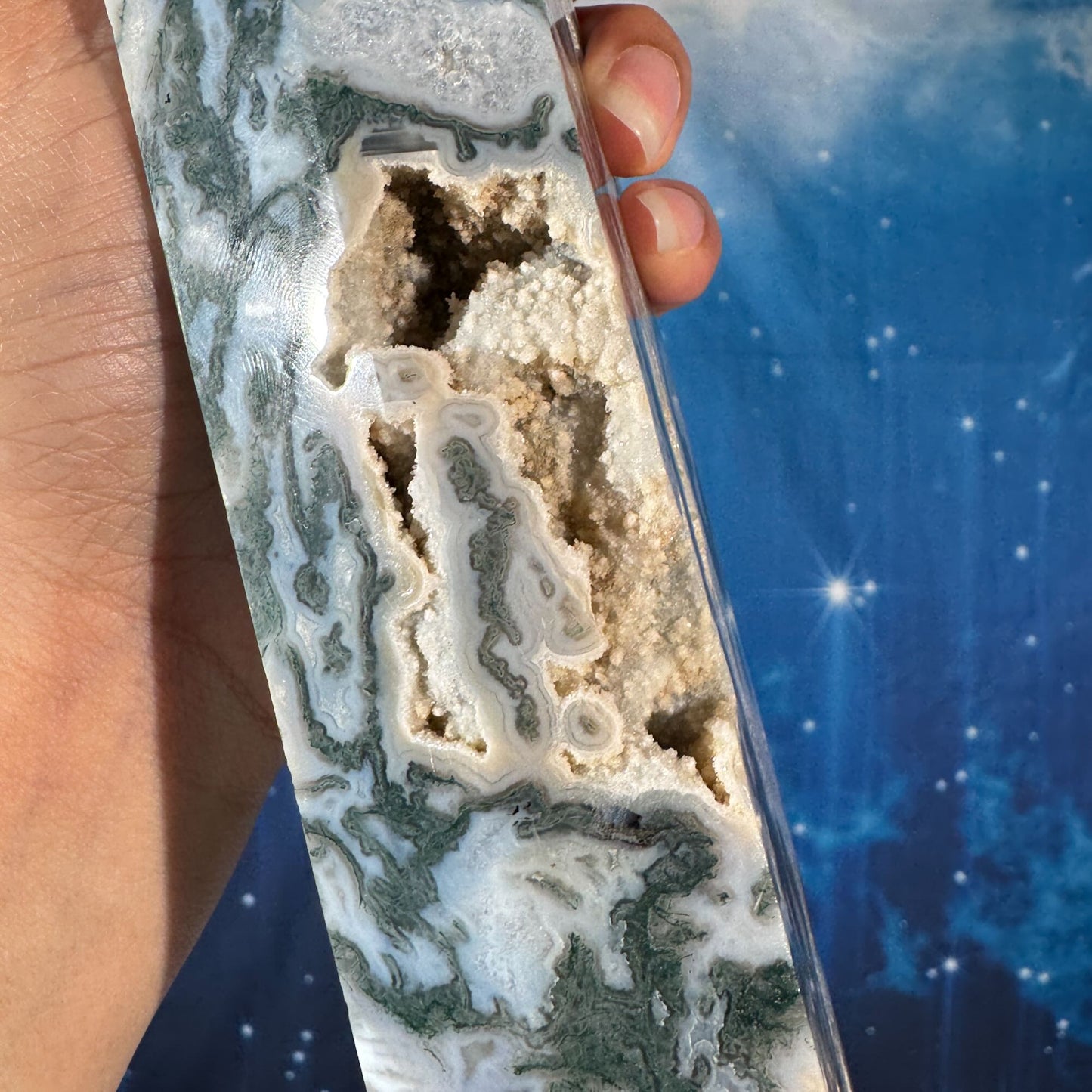 Moss Agate Tower – 1.534 kg