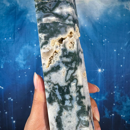 Moss Agate Tower – 1.534 kg