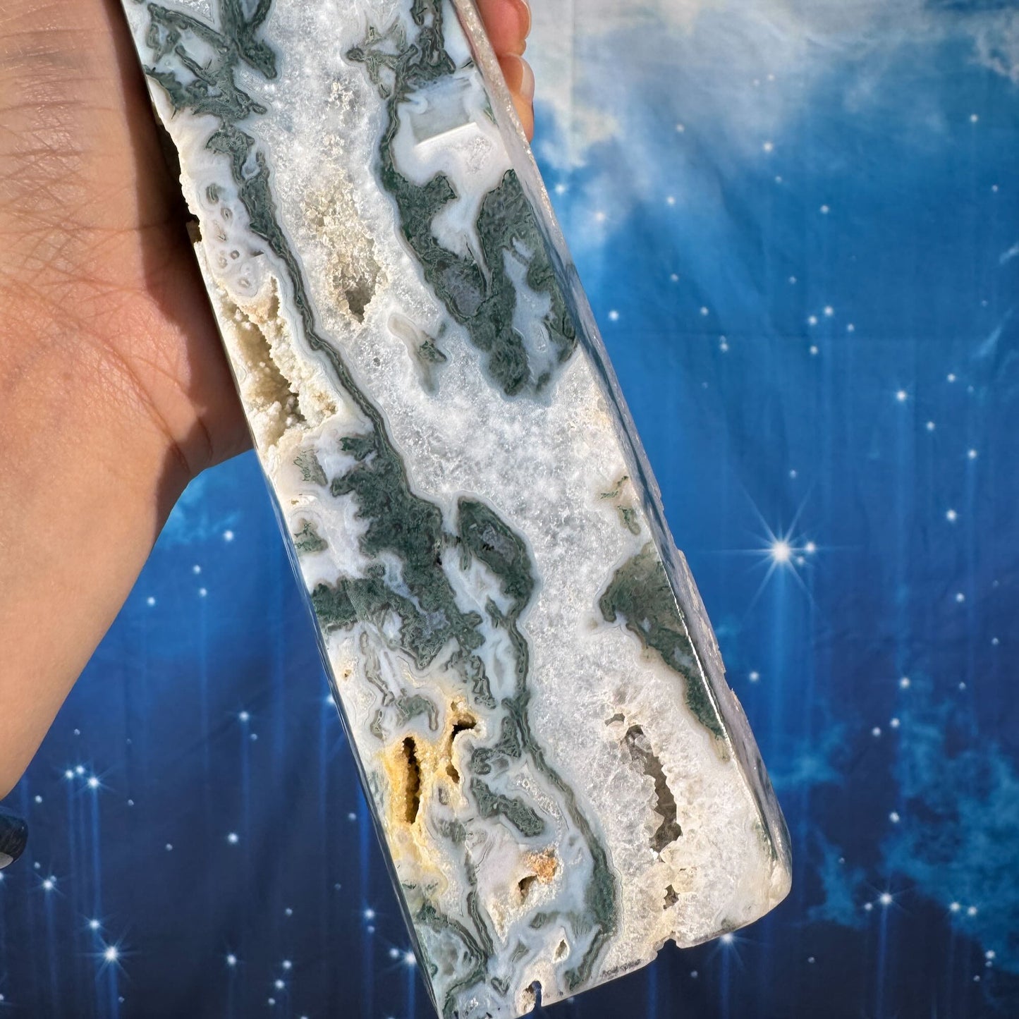 Moss Agate Tower – 1.534 kg