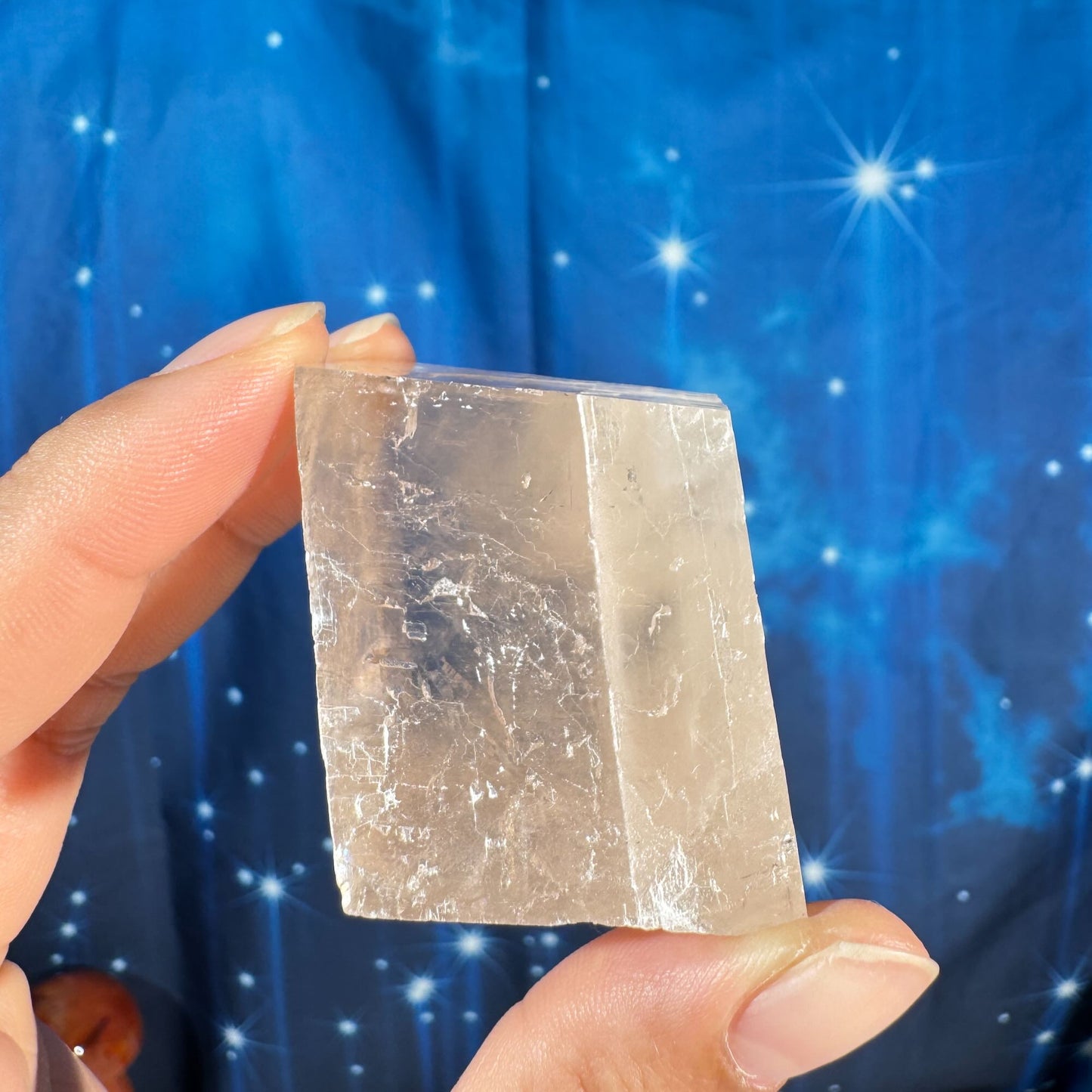 Pink calcite parallelogram - 1 3/4" × 1 5/8" × 1" - 3.2 oz