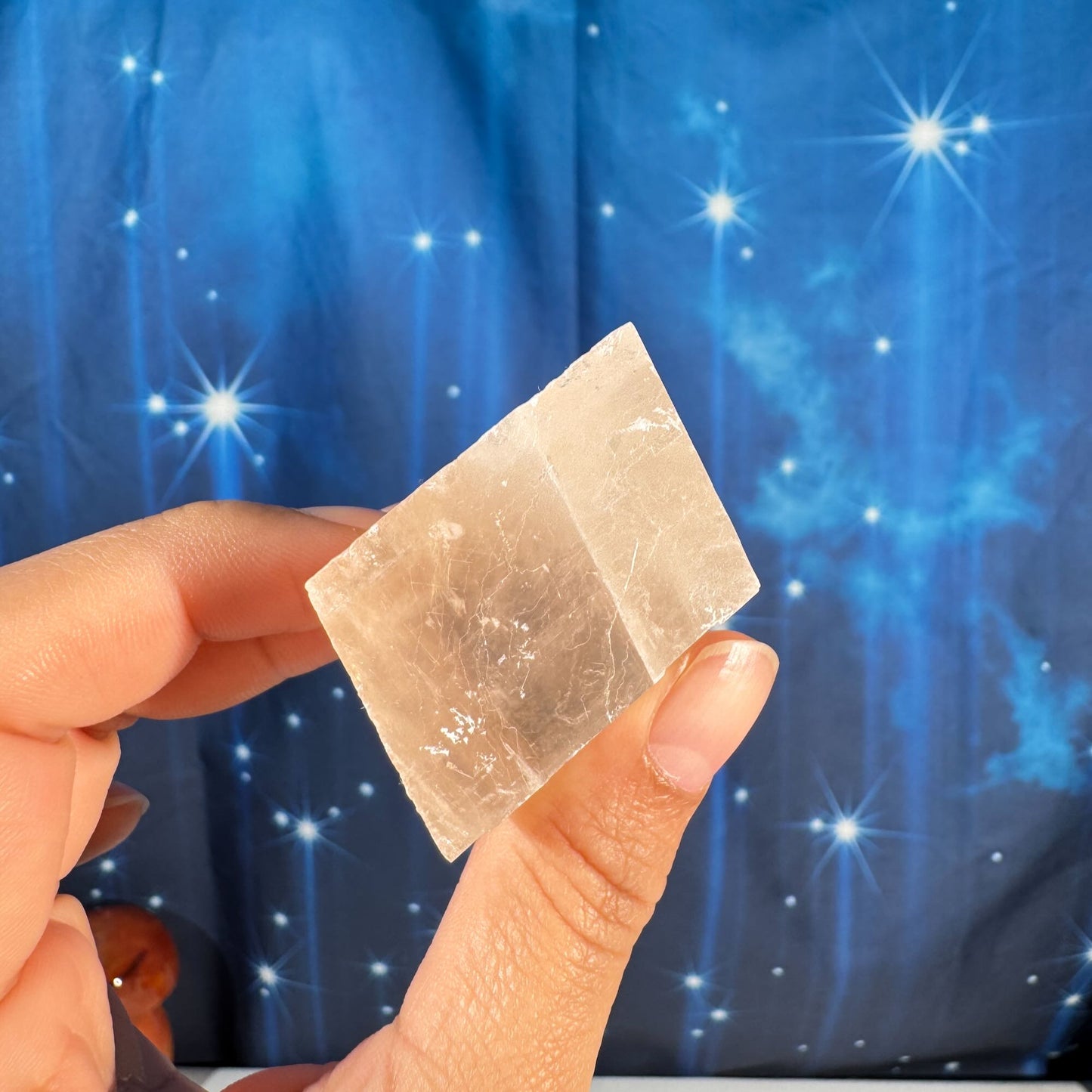 Pink calcite parallelogram - 1 3/4" × 1 5/8" × 1" - 3.2 oz