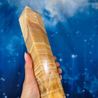 Orange Calcite Tower – 1.211 kg