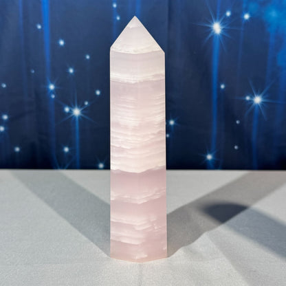 Pink Mangano Calcite Tower – 0.612 kg