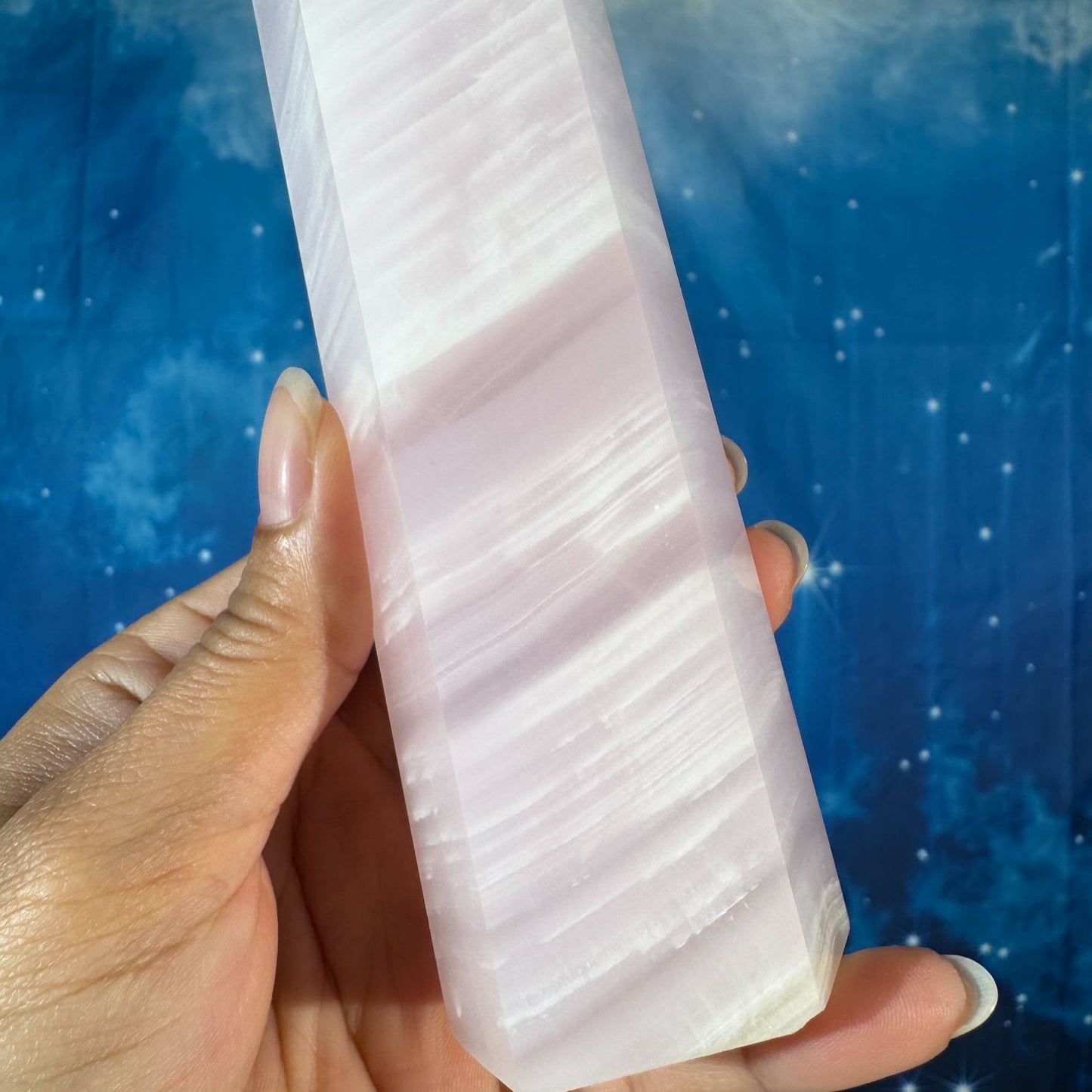 Pink Mangano Calcite Tower – 0.612 kg