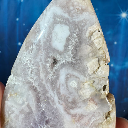 Flower agate free form - 2 3/8" × 7/8" × 3 1/2" - 4.9 oz