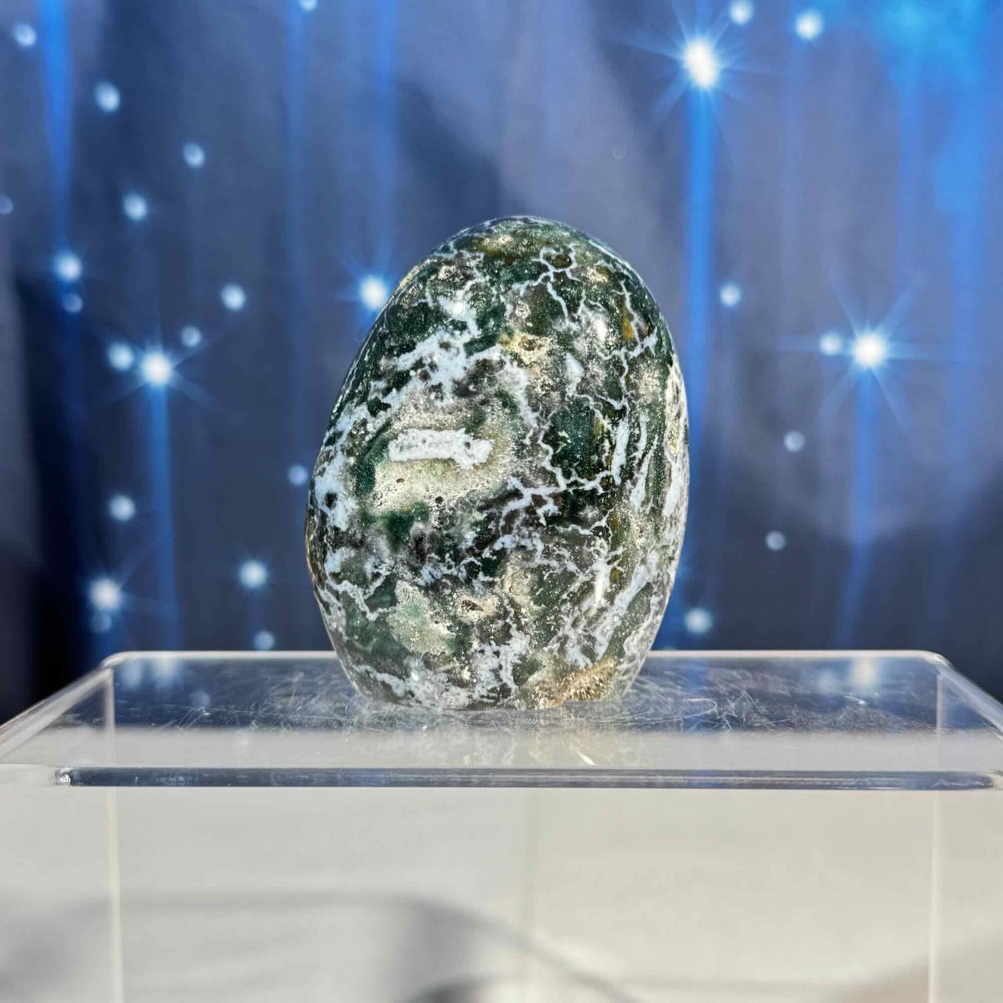 Sea jasper free form - 2 1/4" × 1 1/4" × 2 7/8" - 6.5 oz