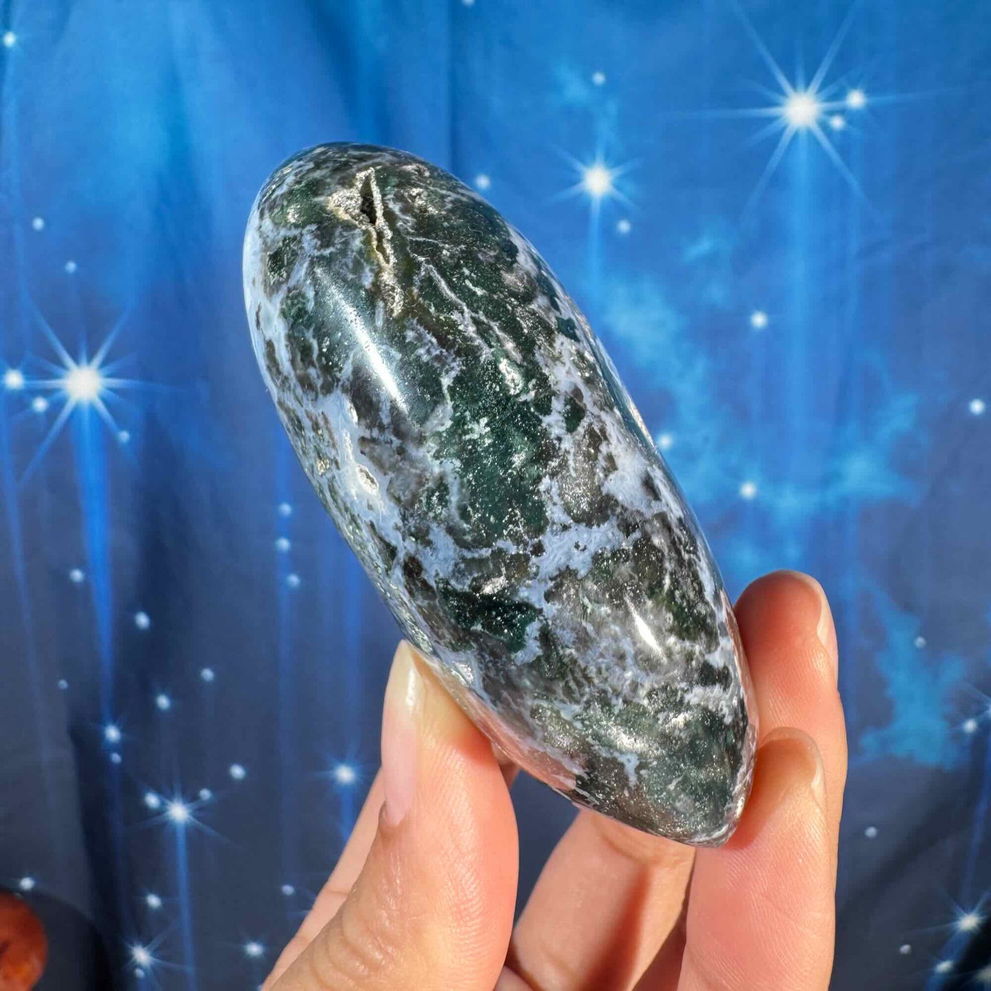 Sea jasper free form - 2 1/4" × 1 1/4" × 2 7/8" - 6.5 oz