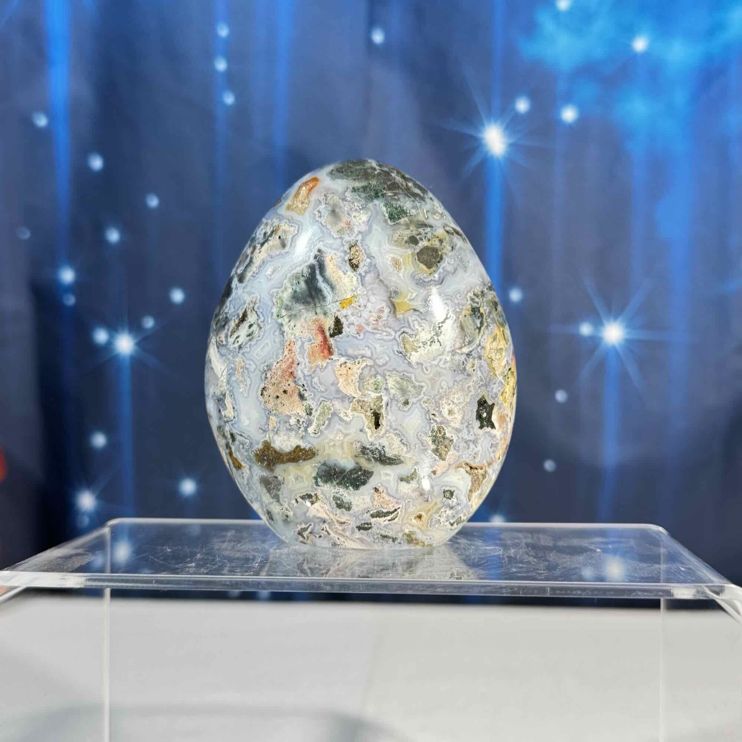 Sea jasper free form - 2 7/8" × 1 3/4" × 3 3/4" - 13.7 oz