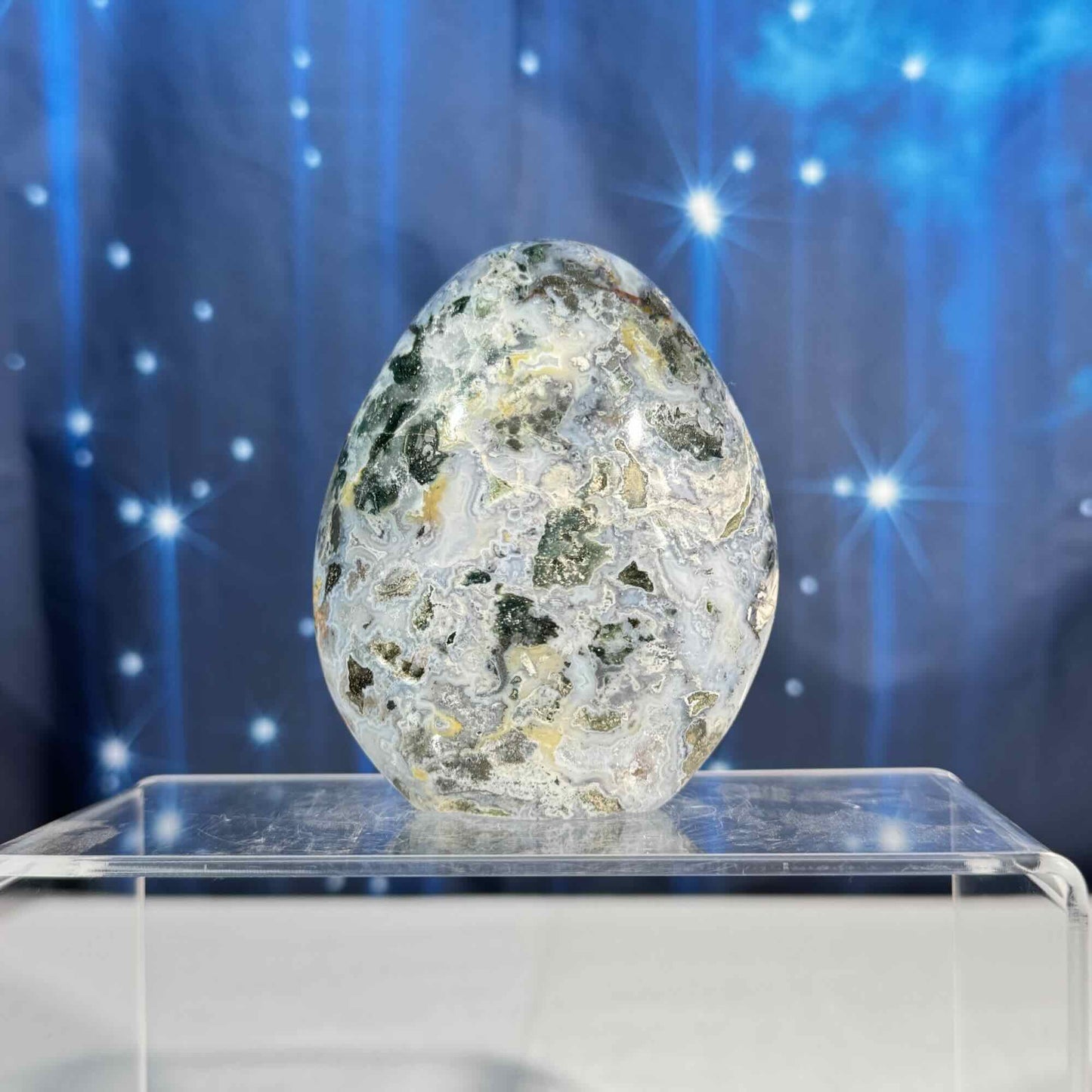 Sea jasper free form - 2 7/8" × 1 3/4" × 3 3/4" - 13.7 oz