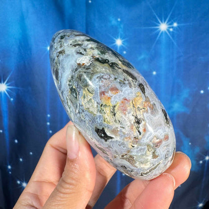 Sea jasper free form - 2 7/8" × 1 3/4" × 3 3/4" - 13.7 oz