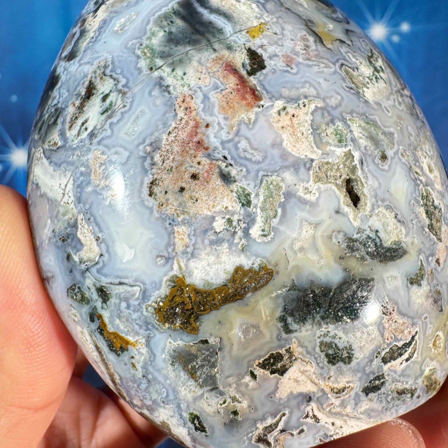 Sea jasper free form - 2 7/8" × 1 3/4" × 3 3/4" - 13.7 oz