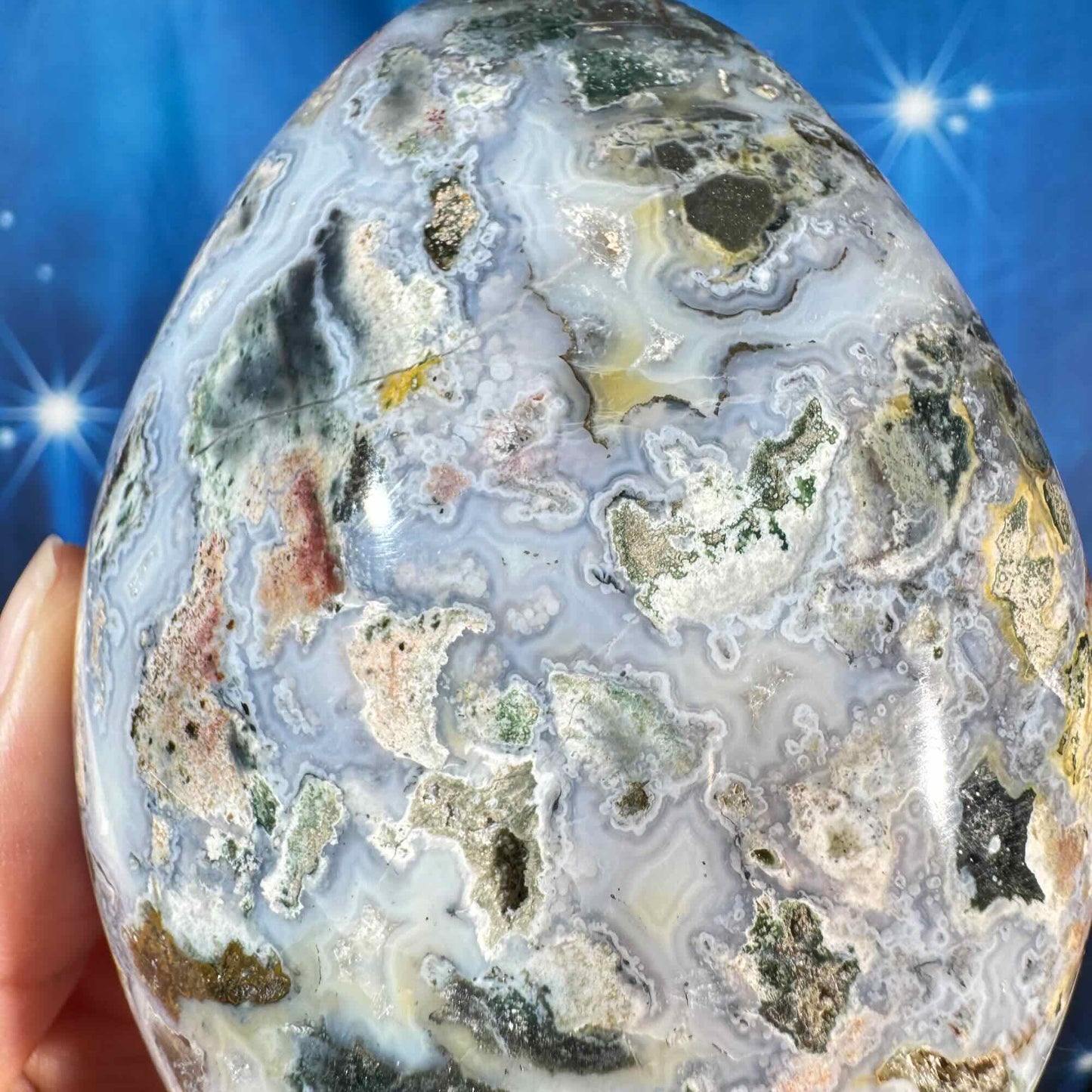 Sea jasper free form - 2 7/8" × 1 3/4" × 3 3/4" - 13.7 oz