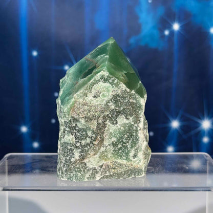 Green aventurine top polish - 2 1/4" × 2 1/4" × 3 1/4" - 14.6 oz