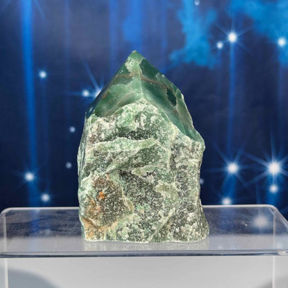 Green aventurine top polish - 2 1/4" × 2 1/4" × 3 1/4" - 14.6 oz