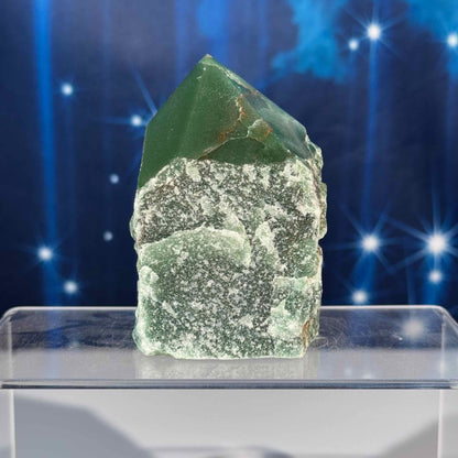 Green aventurine top polish - 2 1/4" × 2 1/4" × 3 1/4" - 14.6 oz
