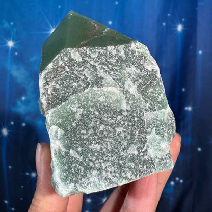 Green aventurine top polish - 2 1/4" × 2 1/4" × 3 1/4" - 14.6 oz