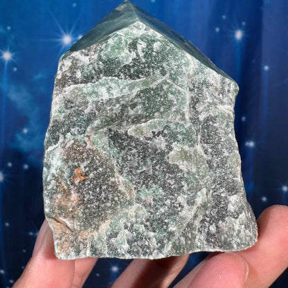 Green aventurine top polish - 2 1/4" × 2 1/4" × 3 1/4" - 14.6 oz