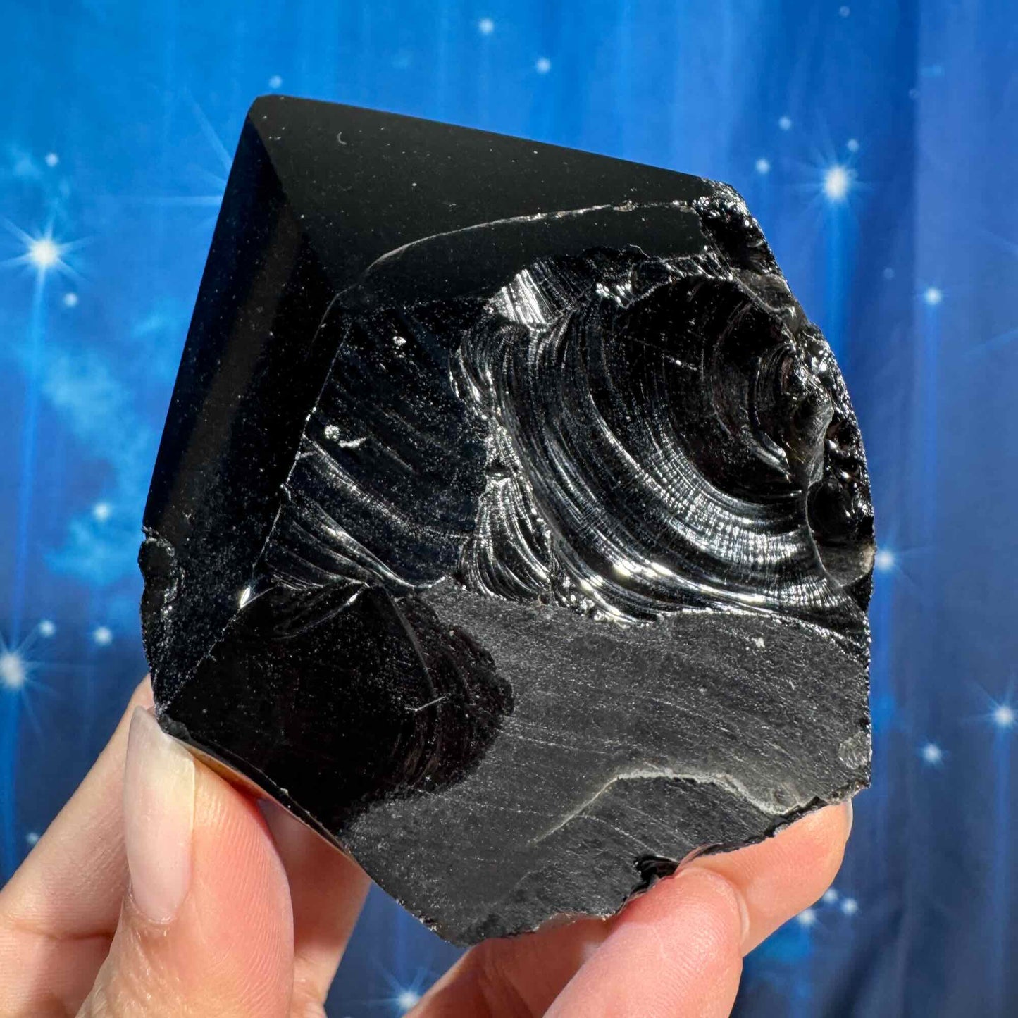 Black obsidian top polish - 2 1/2" × 2" × 3 1/4" - 12.7 oz