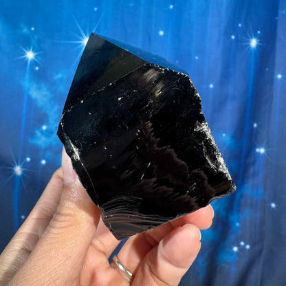 Black obsidian top polish - 2 1/2" × 2" × 3 1/4" - 12.7 oz