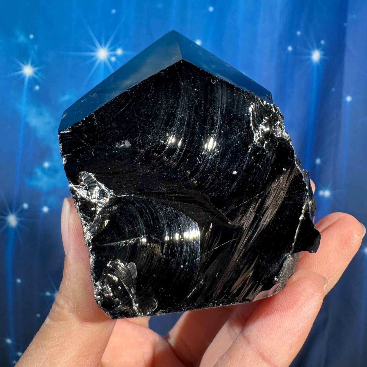 Black obsidian top polish - 2 1/2" × 2" × 3 1/4" - 12.7 oz