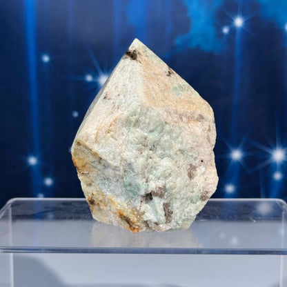 Amazonite with smoky quartz top polish  - 2 5/8" × 2 3/8" × 3 3/8" - 12.3 oz