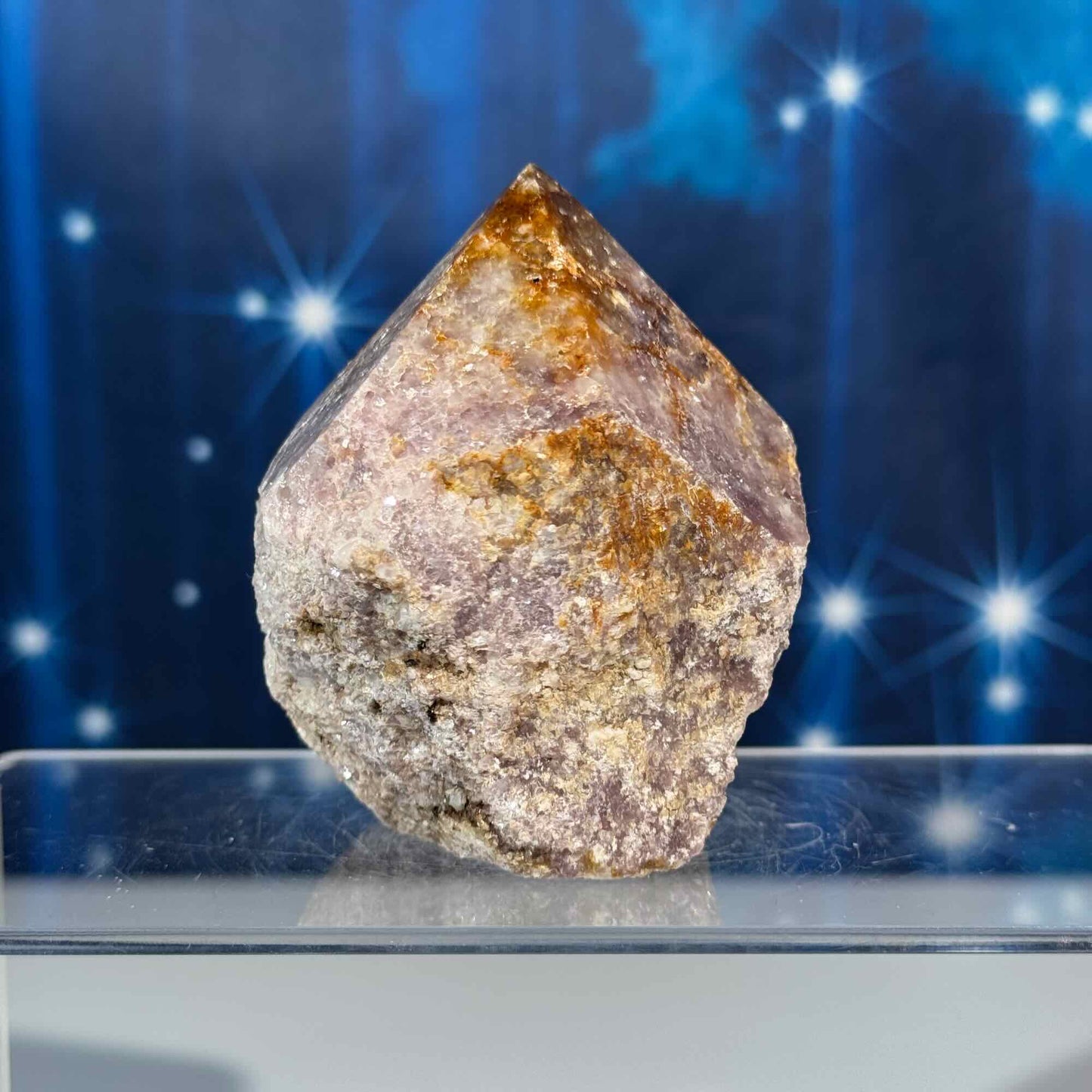 Lepidolite top polish - 2 5/8" × 2 3/8" × 3" - 10.4 oz