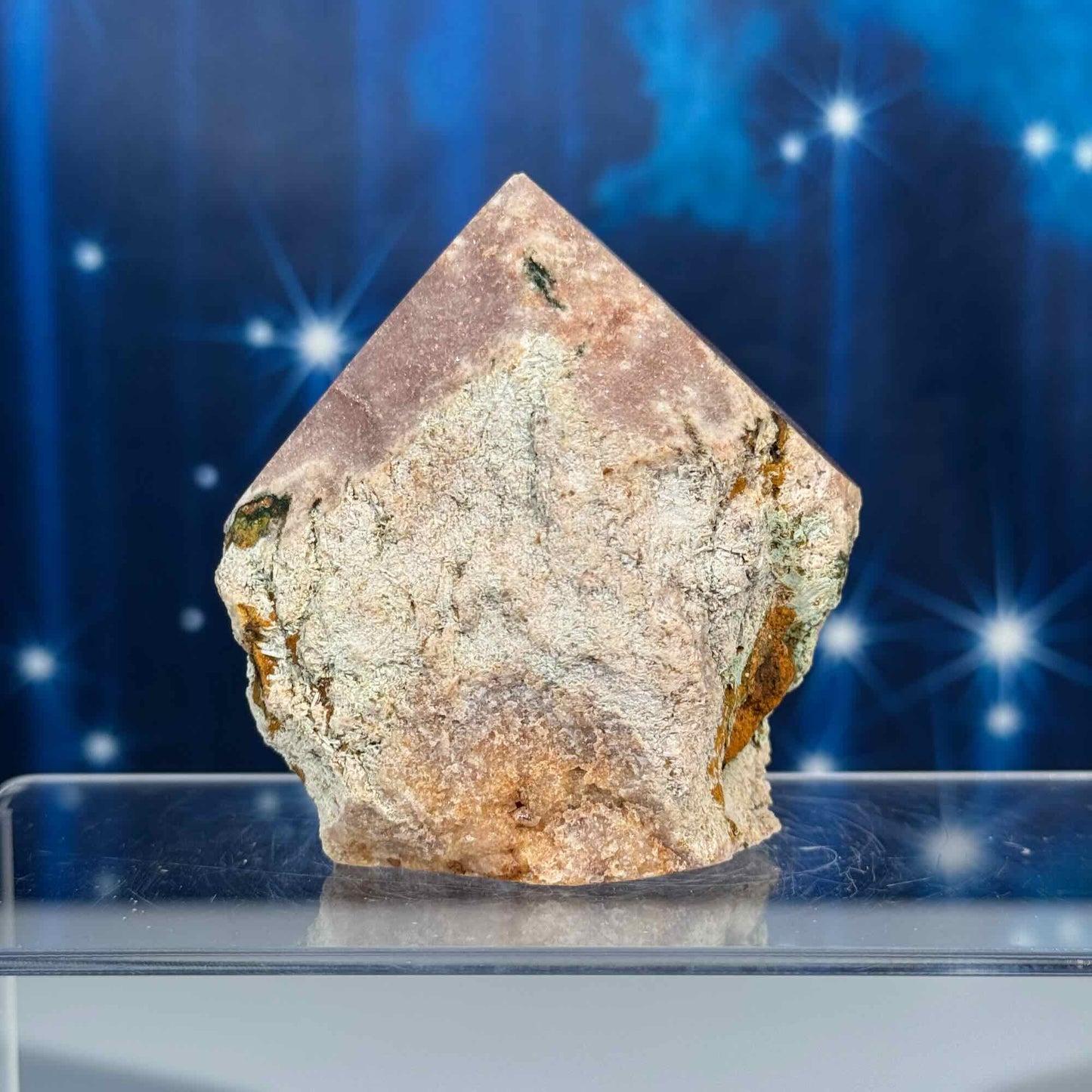 Pink amethyst top polish - 2 7/8" × 1 3/4" × 3" - 9.8 oz