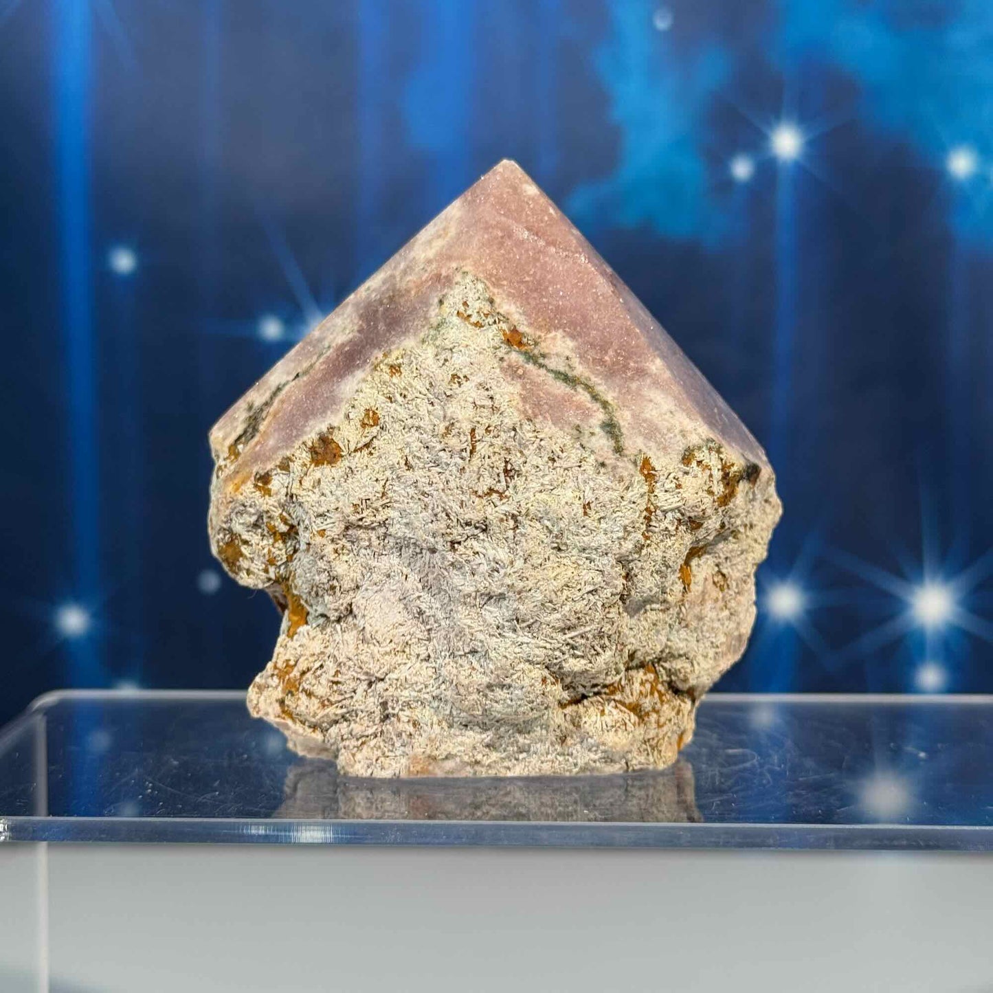 Pink amethyst top polish - 2 7/8" × 1 3/4" × 3" - 9.8 oz