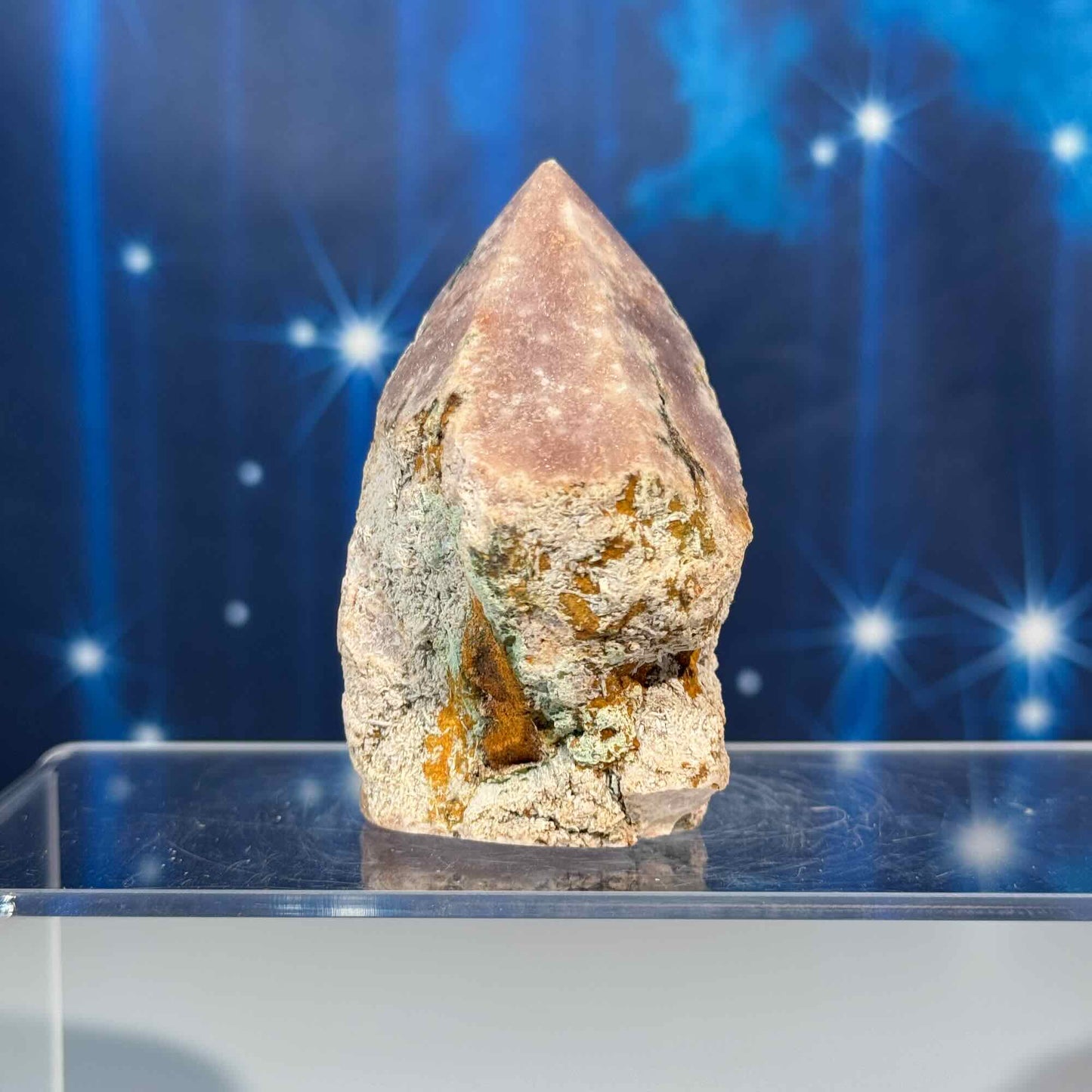 Pink amethyst top polish - 2 7/8" × 1 3/4" × 3" - 9.8 oz