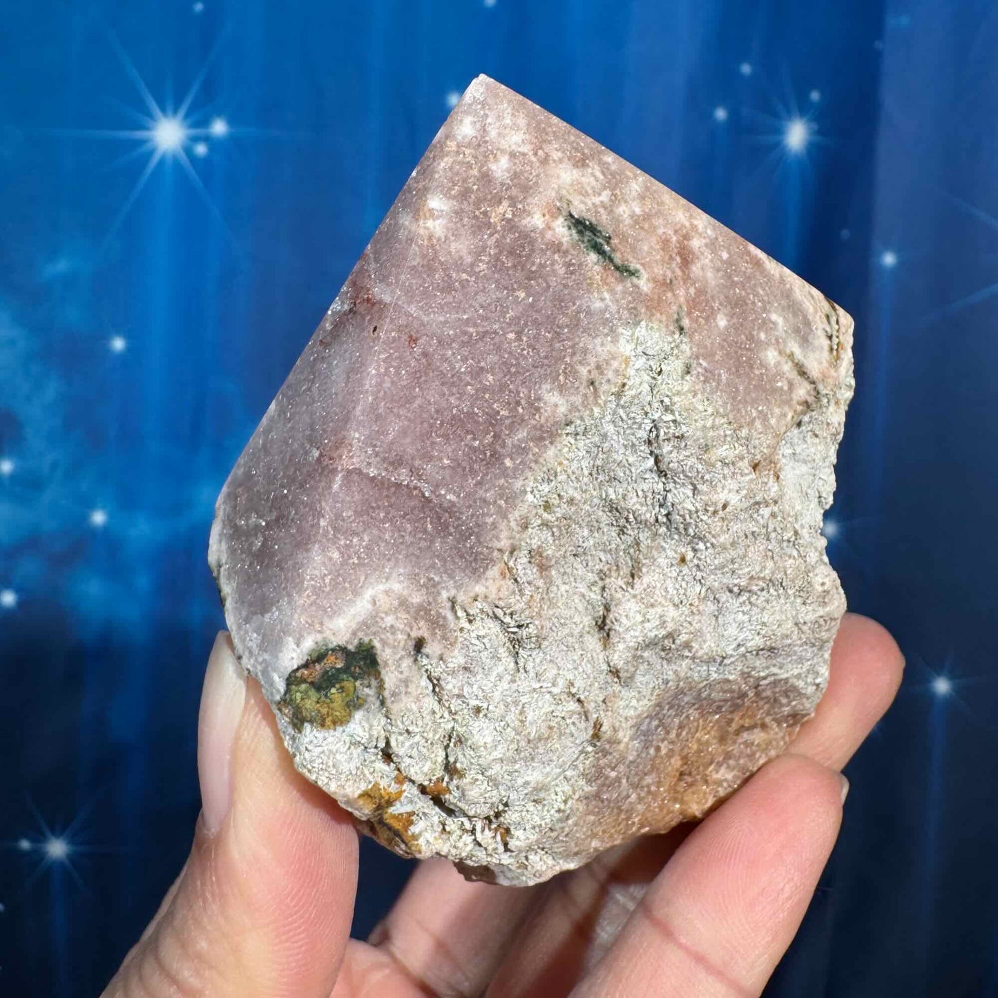 Pink amethyst top polish - 2 7/8" × 1 3/4" × 3" - 9.8 oz