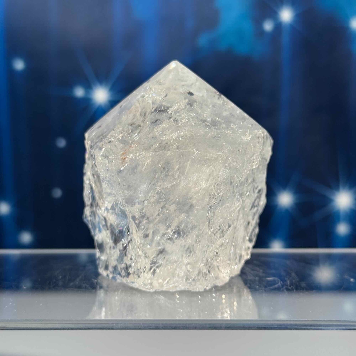 Clear quartz top polish - 2 1/4" × 2" × 2 1/2" - 7.3 oz