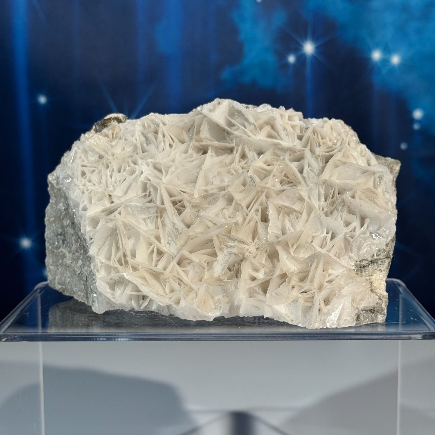 White rose calcite specimen - 5 1/8" × 3 1/4" × 2 7/8" - 1 lb 11.6 oz