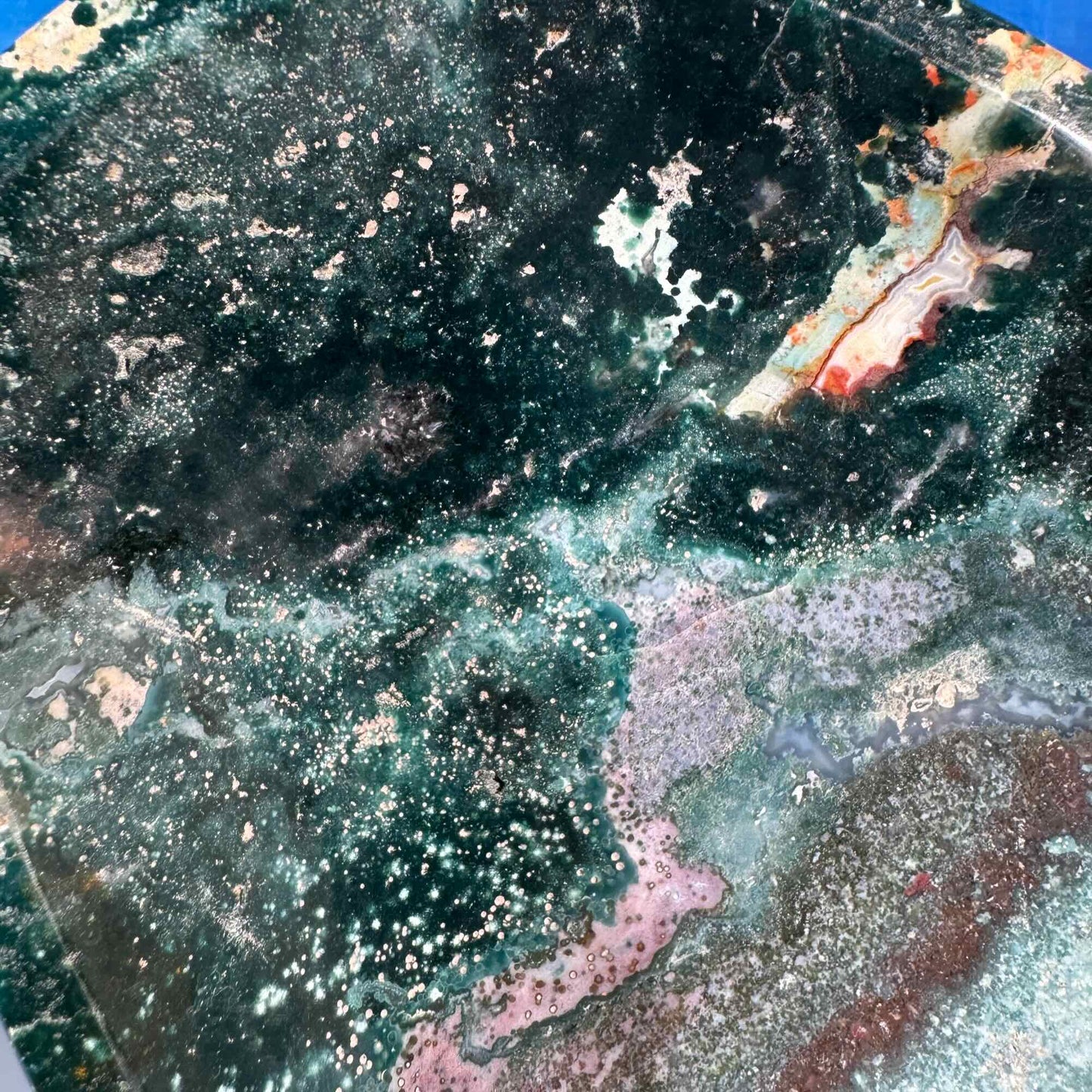 Sea jasper bowl - 8" × 6 1/8" × 1 5/8" - 1 lb 10.5 oz