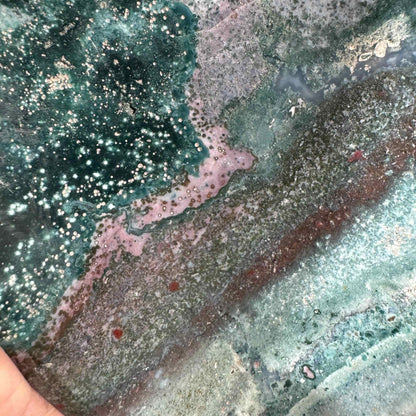 Sea jasper bowl - 8" × 6 1/8" × 1 5/8" - 1 lb 10.5 oz