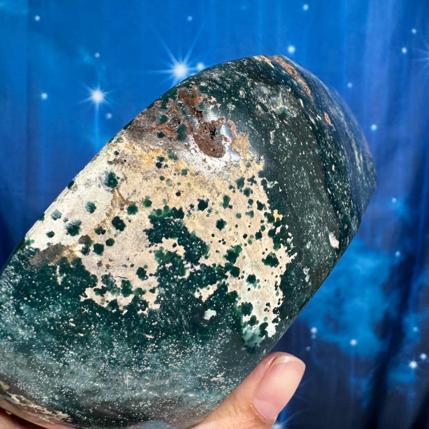 Sea jasper bowl - 8" × 6 1/8" × 1 5/8" - 1 lb 10.5 oz