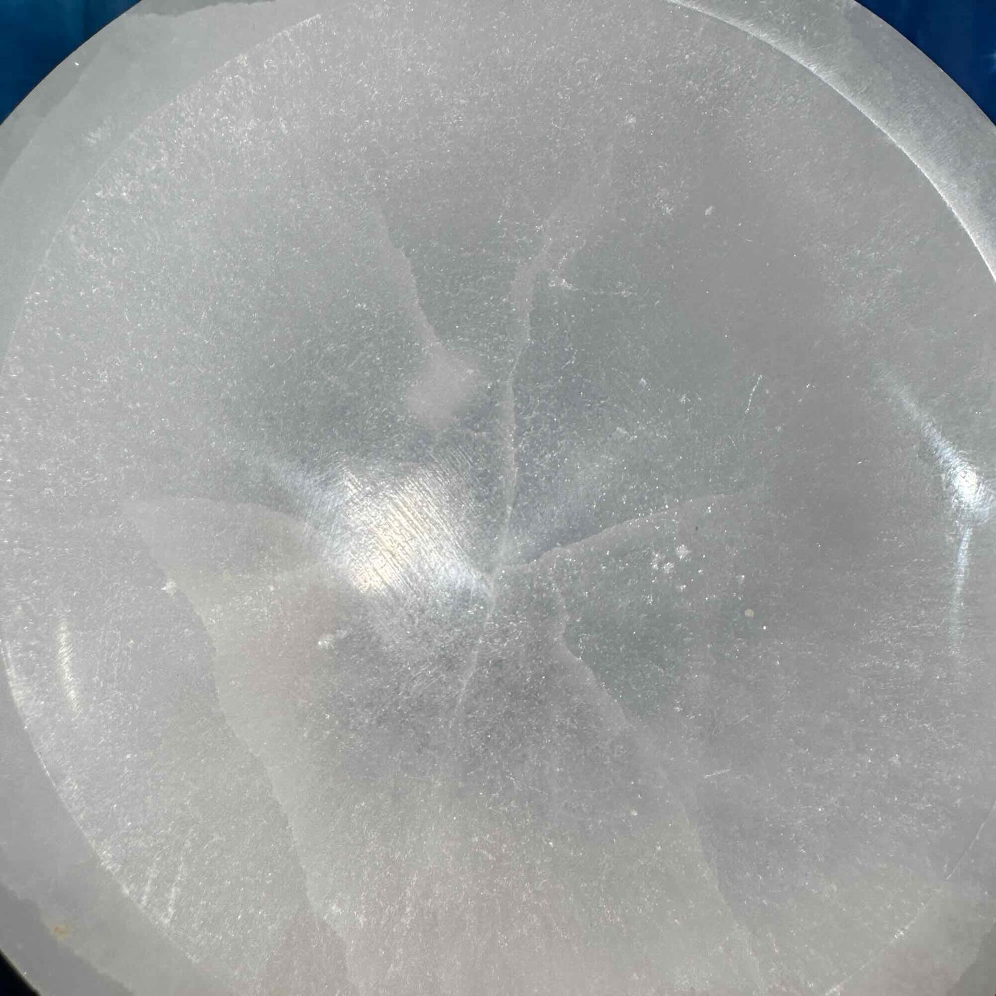 Satin spar bowl - 5 1/2" × 4 1/2" × 1 1/4" - 1 lb 11.2 oz