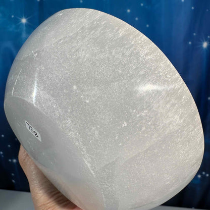 Satin spar bowl - 5 1/2" × 4 1/2" × 1 1/4" - 1 lb 11.2 oz