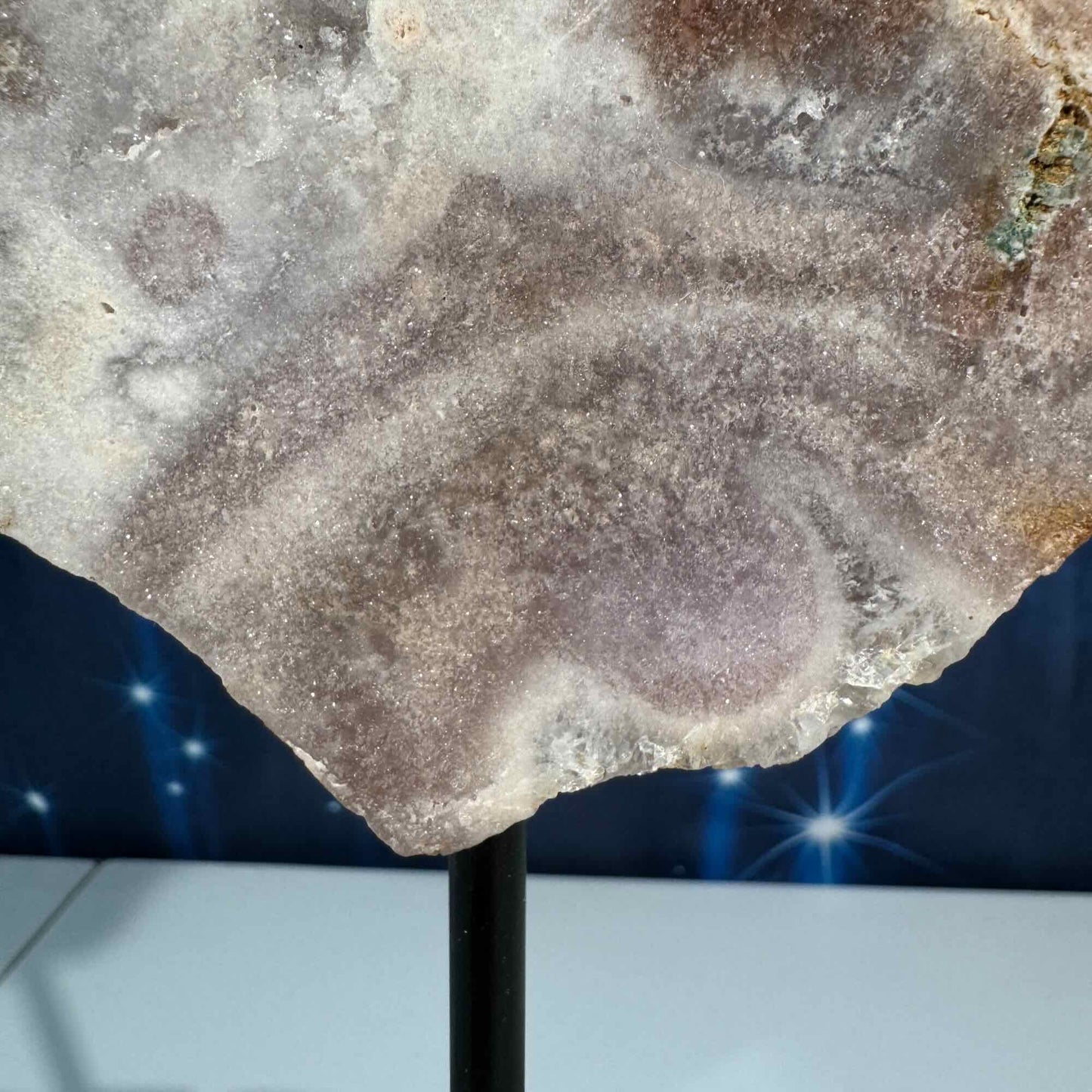 Pink amethyst on stand - 5 3/8" × 1 3/8" × 6 3/4" - 15.4 oz