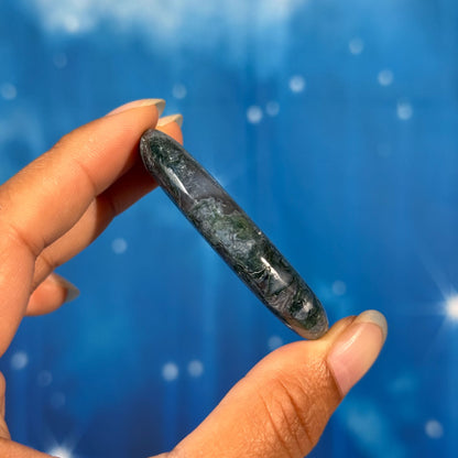 Moss Agate Flat Palmstone – 0.042 kg